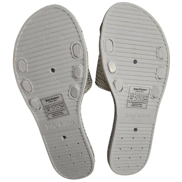 Juicy Couture Womens White Multi Rhinestone Slide Sandals Size 8M - Picture 6 of 6